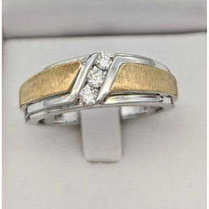 Diamond Ring White Yellow gold 10k 1/4TW Size 10(19.8mm)